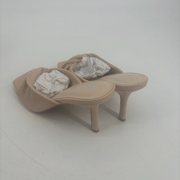 Journee Collection Women's Faux Leather Greer Mule Heels Nude Size 8.5 NWB - Picture 6 of 7